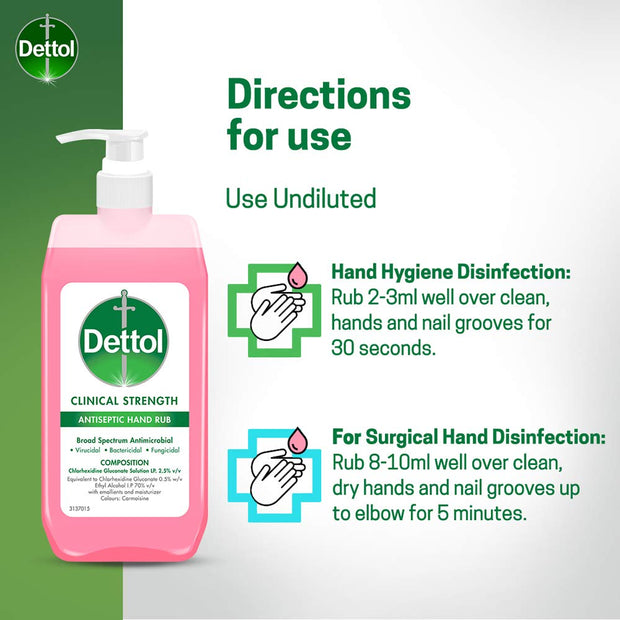 Dettol Clinical Strength Hand Sanitizer Liquid, 500ml