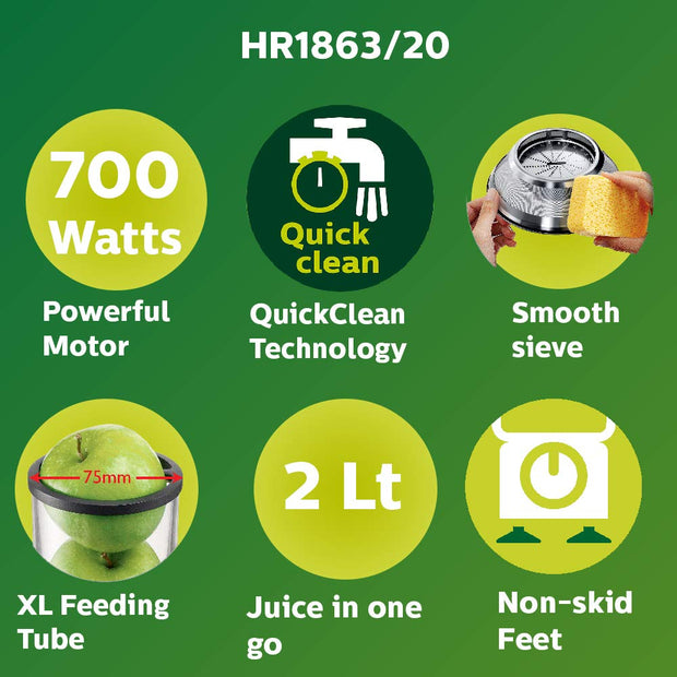Philips Viva Collection HR1863/20 2-Litre Juicer