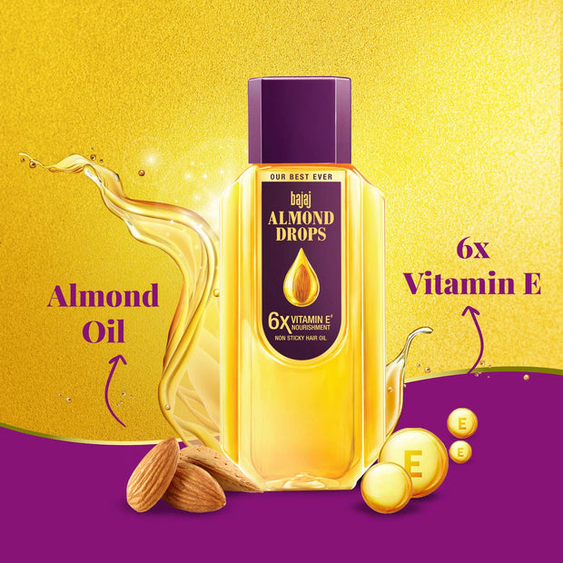 Bajaj Almond Drops Hair Oil, enriched with 6X Vitamin E